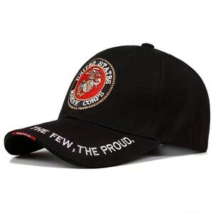 Marine Corp Baseball Cap Patriotic Trucker Hat USMC Embroidered Unisex Men Black